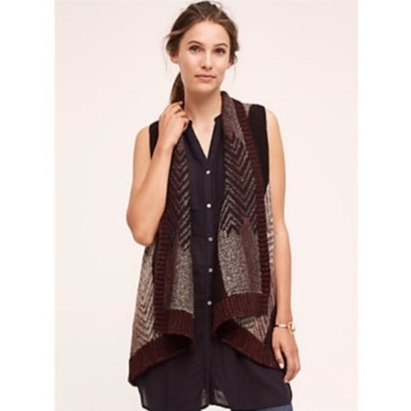 Anthropologie Sleeping On Snow Knit Sweater Vest Wool Blend Size XS / Small - Picture 8 of 8